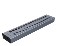 Orico 16x USB-A 3.0 z włącznikami - szary - 1343440 - zdjęcie 3